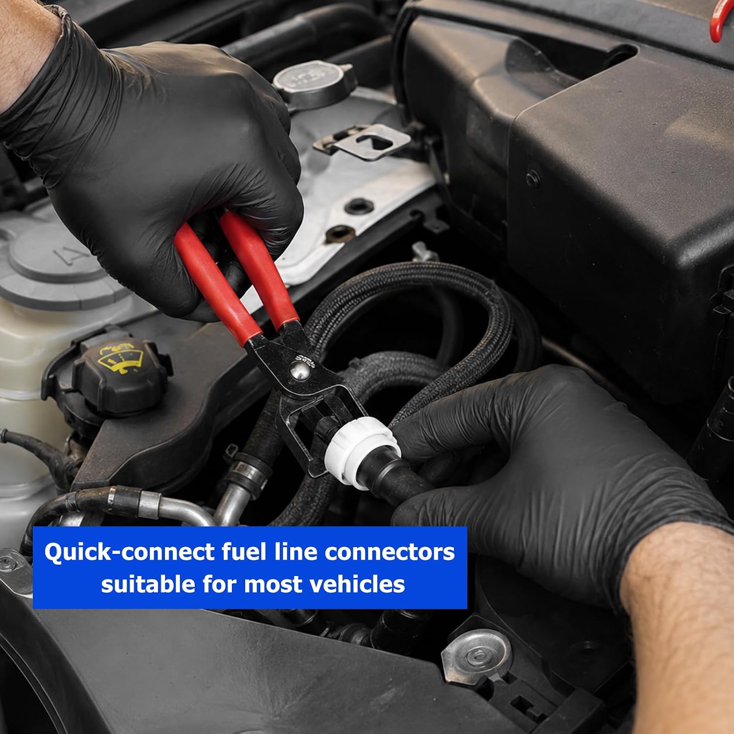 Air Conditioner and Fuel Line Quick Disconnect Tool Kit, 1/4 to 7/8 Inch 7 SAE Plastic Auto AC/Gas Remover, Standard Car Fuel Line Disconnect Tools for Multiple Applications