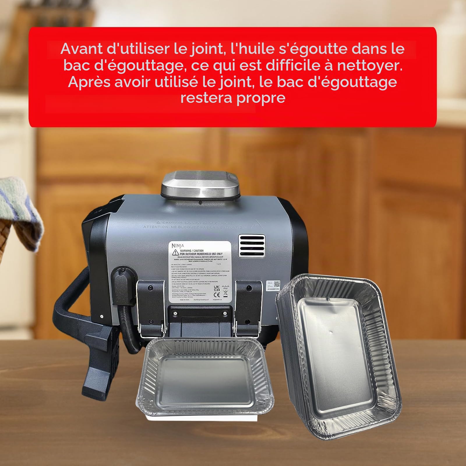 Lot de 40 bacs d'égouttement en aluminium pour barbecue Ninja OG701 Woodfire - Bac à graisse également compatible avec Weber Spirit, Genesis, Q Series Grill