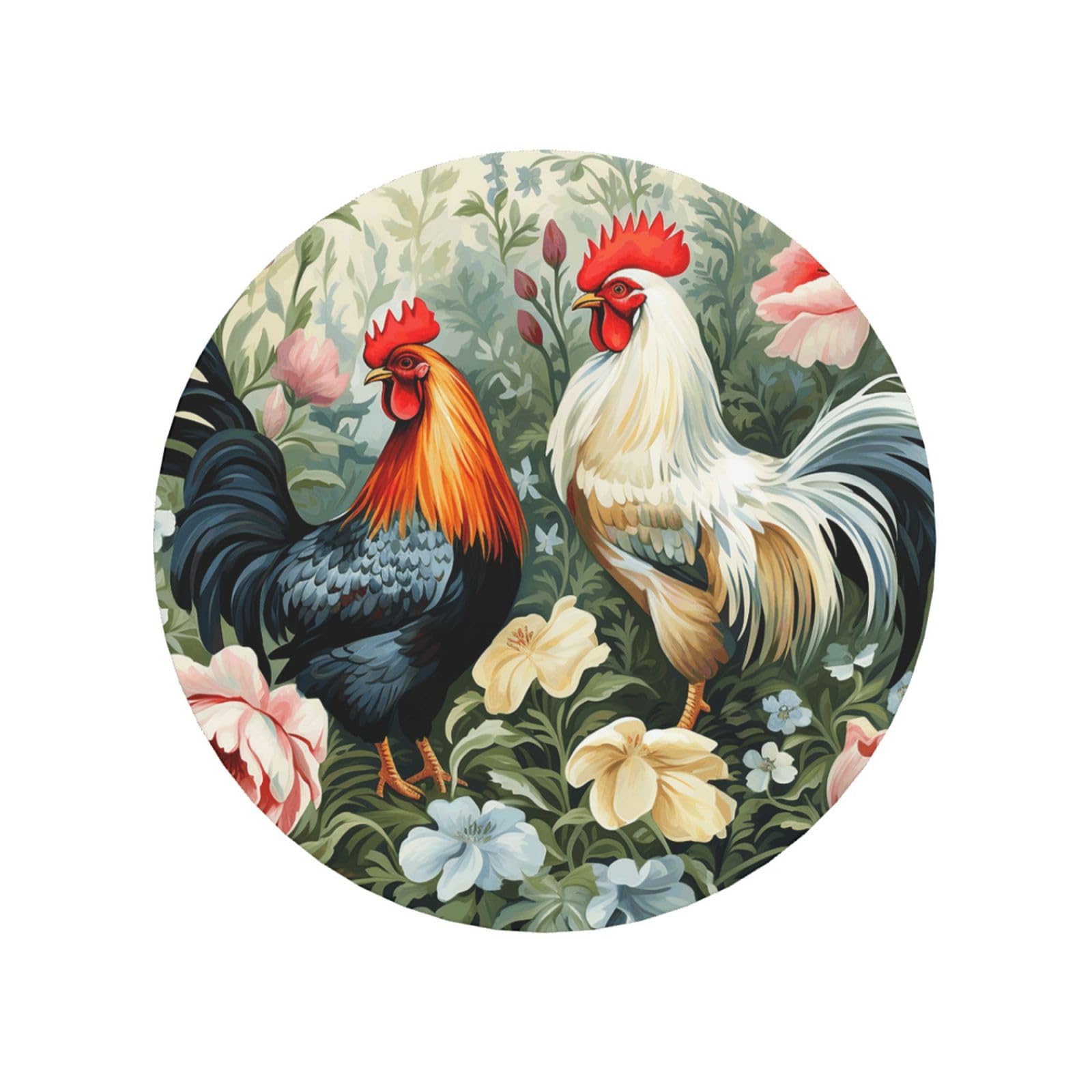 Fodpand Round Shape Rooster Fridge Magnets, Strong Small Refrigerator Magnets Decorative Magnets For Kitchen Fridge Office Locker - Funny Magnetic Stickers Birthday Gifts
