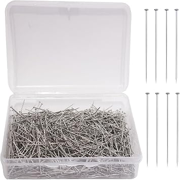 1000PCS Straight Pins, Sewing Pins for Crafts, Stainless Steel Stick Pin, Fine Satin Pin Dressmaker Pins for Sewing, Jewelry Making, DIY, Fabric, Quilting, Craft Project
