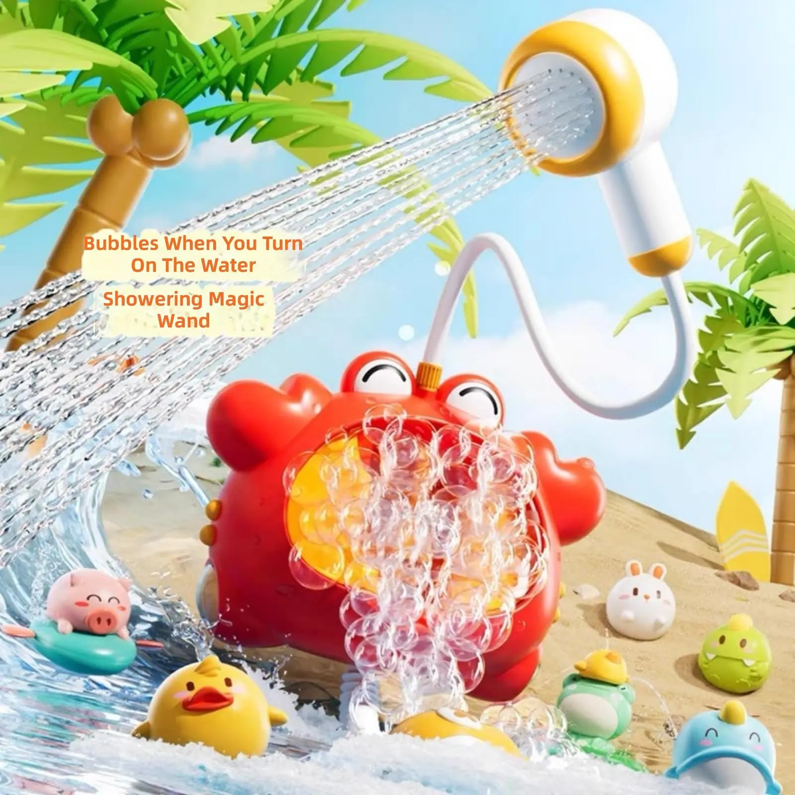 Cartoon Bubble Blower Soffione Doccia Giocattolo con Luce