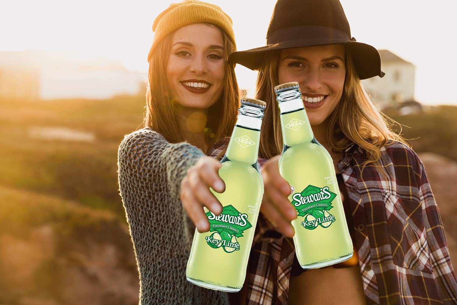 Stewarts 12 oz Glass Bottle Soda (6 Pack Total of 72 Oz) (Key Lime Soda)