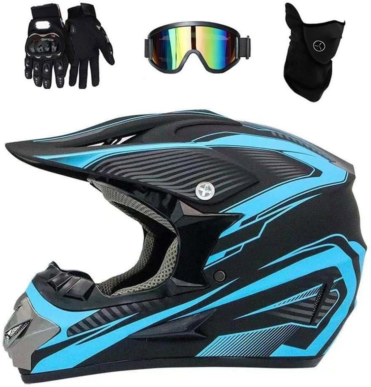 Youth Off Road Street Dirt Bike Helmet, Full Face MTB Motocross Helmet