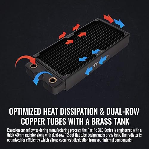 Vista 33 de Thermaltake Pacific DIY Sistema de enfriamiento líquido CL360 2.520 in Radiador de cobre grueso CL-W191-CU00BL-A
