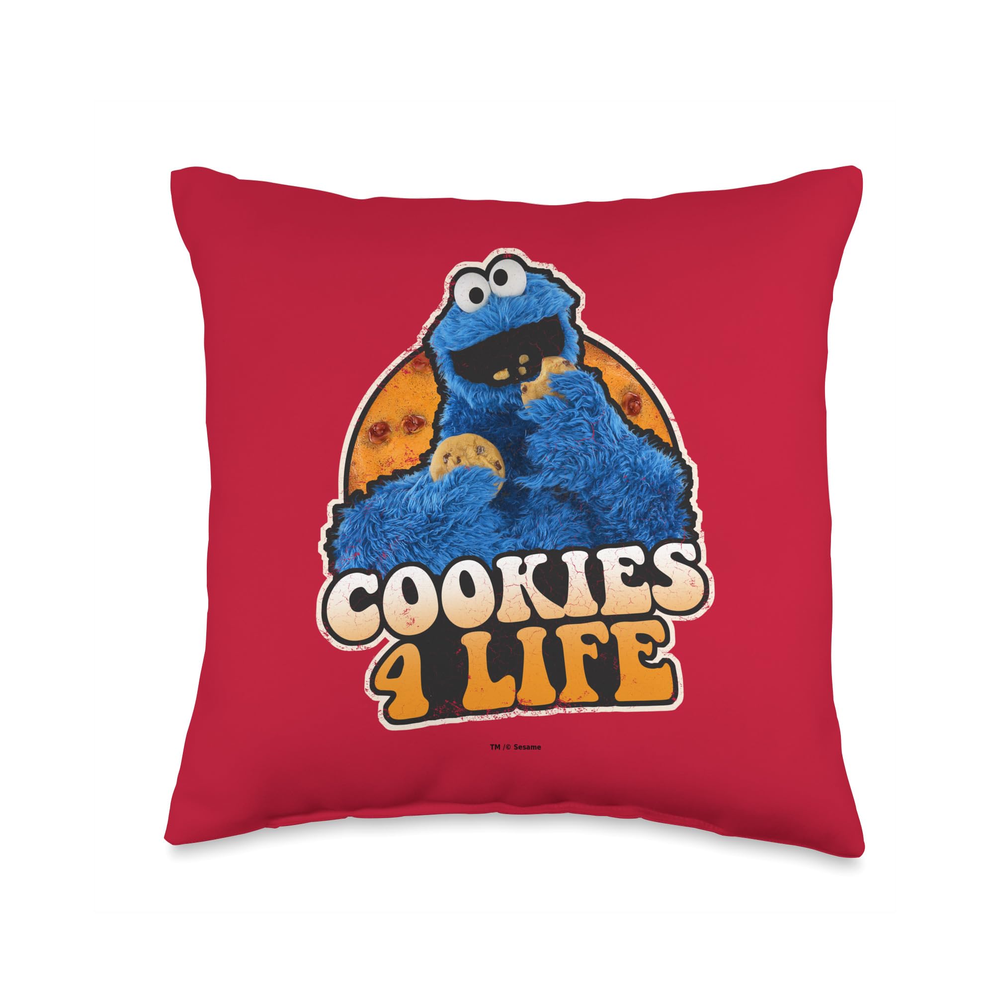 Coussin Sesame Street Monster Cookies 16x16 pour égayer une chambre d'enfant sombre