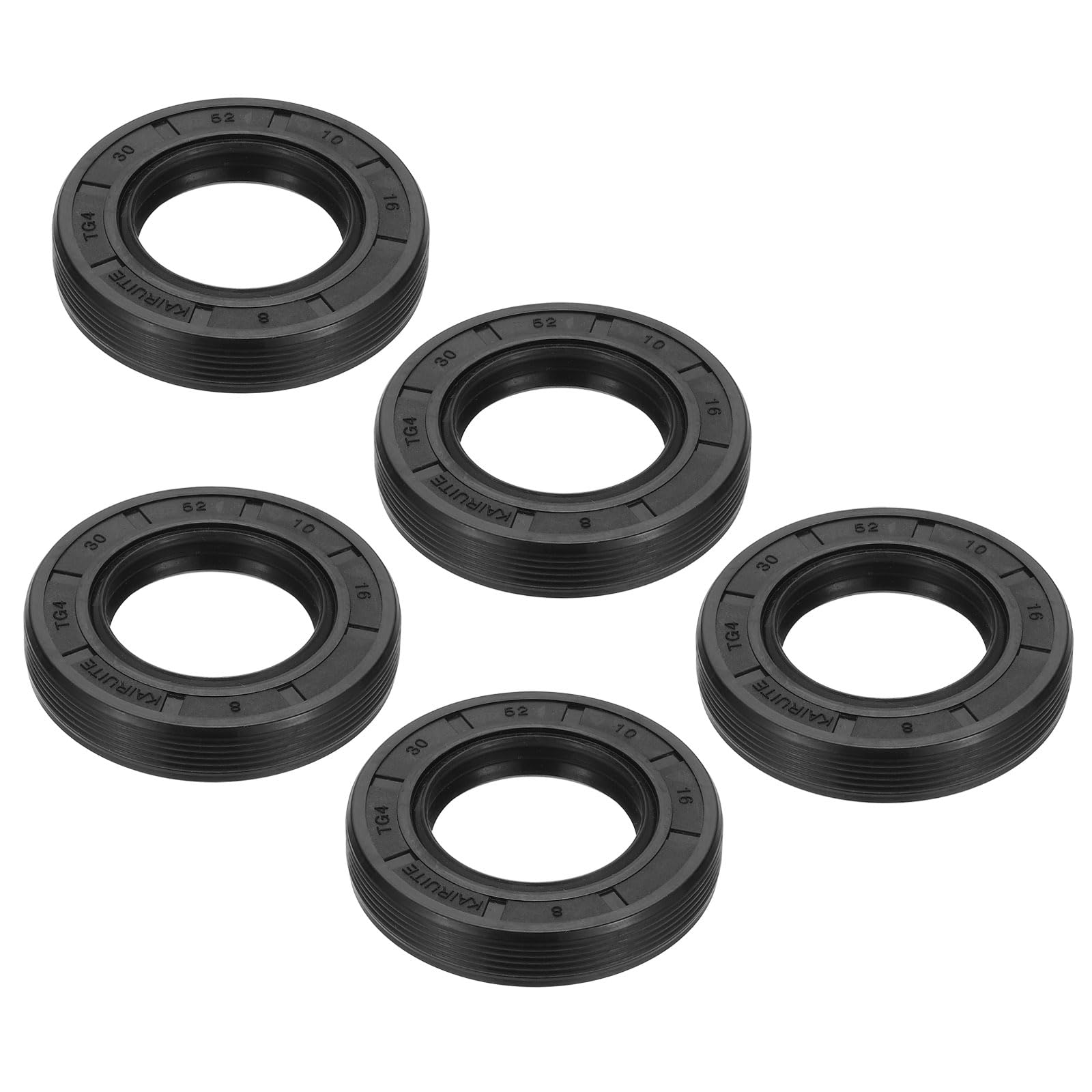 PATIKIL EU Radial Shaft Seal, 5 Pcs 30mm x 52mm x 10mm Nitrile Rubber TG4 Oil Seal for Bearing Shaft Oil Pumps Engines, Black