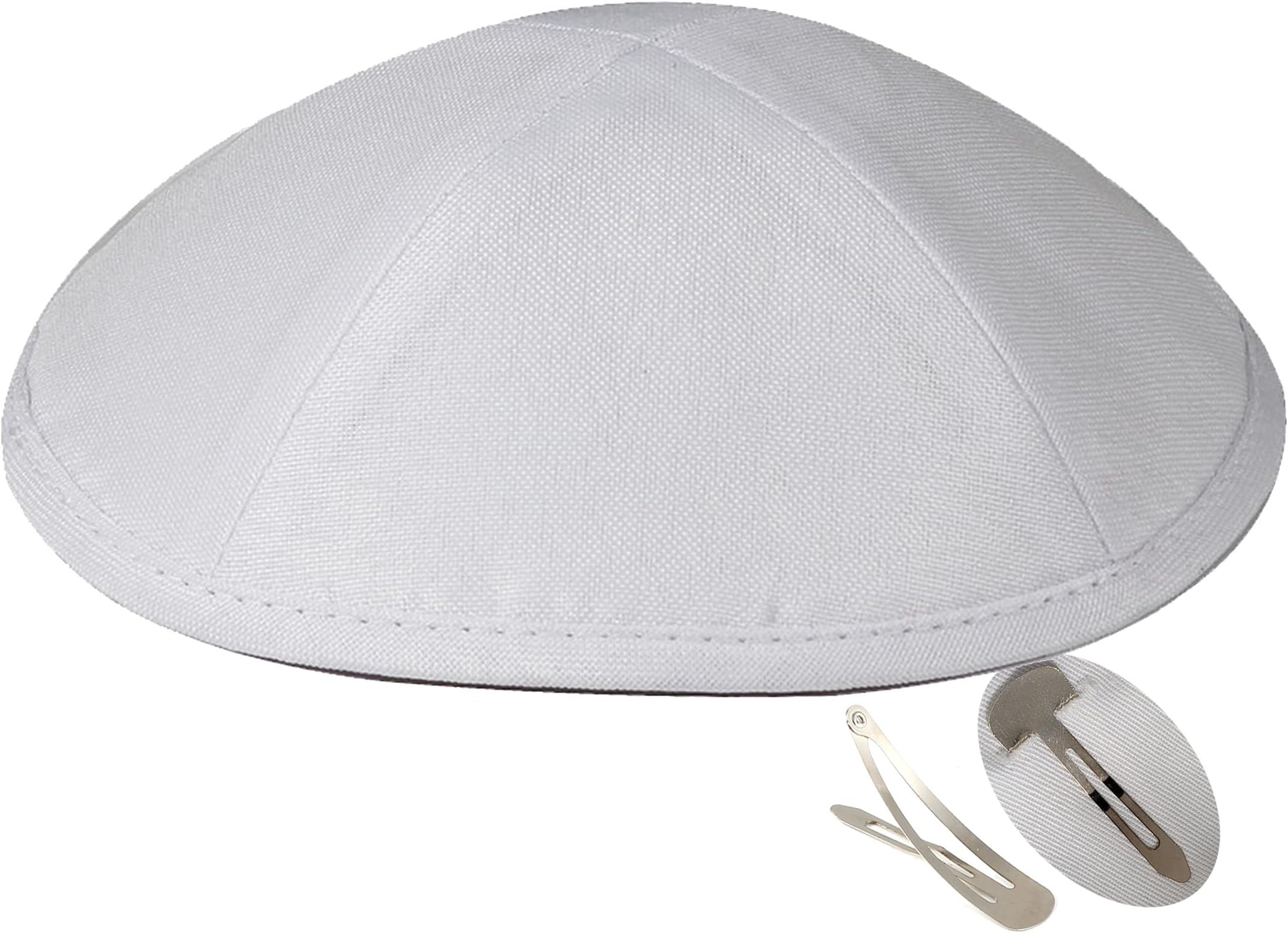 Zion Judaica Deluxe Linen Kippah Kids Yamakas Mens Ceremony Yarmulkes W/Clips