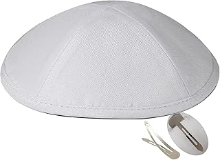 Zion Judaica Deluxe Linen Kippah Kids Yamakas Mens Ceremony Yarmulkes W/Clips