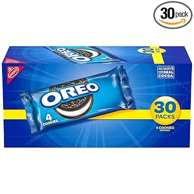 OREO Chocolate Sandwich Cookies, 30 Snack Packs (4 Cookies Per Pack)