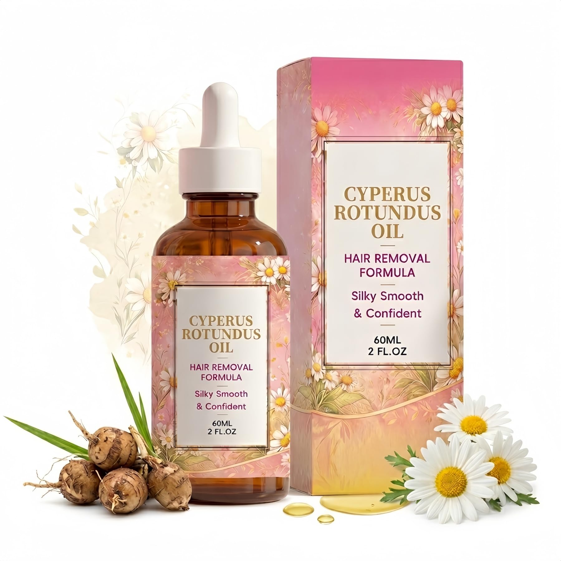 Cyperus Rotundus Oil for Hair Removal Aftercare, Pure Saad Oil, 2 Fl Oz