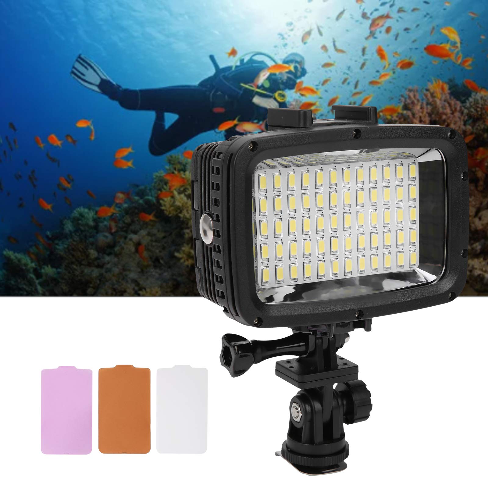 Unterwasser-LED-Fülllicht, 40 M (131,2 Ft) Tauchfotografie-Fülllicht, Wasserdichtes LED-Videolicht-Fülllicht Tauch-Unterwasserlicht, für Kamera/Stativ/Selfie-Stick