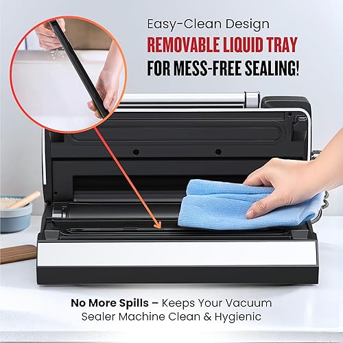 Miniatura 8 de Magic Mill Máquina selladora al vacío líquida profesional, nueva tecnología de patente para alimentos líquidos, secos y húmedos, bloqueo de mango