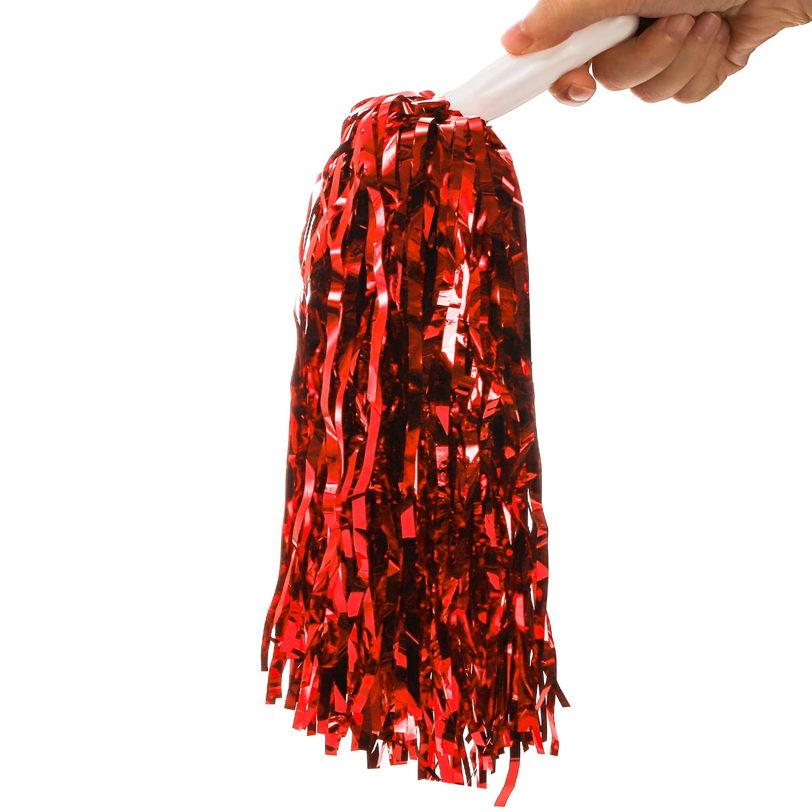 Pompom Girl Cheerleading Pom Poms, 2pcs Pompons En Feuille Métallique Rouge, Accessoires De Danse Et Sport, Poignée Ergonomique Pour Fêtes Sportives, Compétitions Et Spectacles Deguisement Pompom Girl Pompom Girl Cheerleading Pom Poms, 2pcs Pompons En Feuille Métallique Rouge, Accessoires De Danse Et Sport, Poignée Ergonomique Pour Fêtes Sportives, Compétitions Et Spectacles Deguisement Pompom Girl