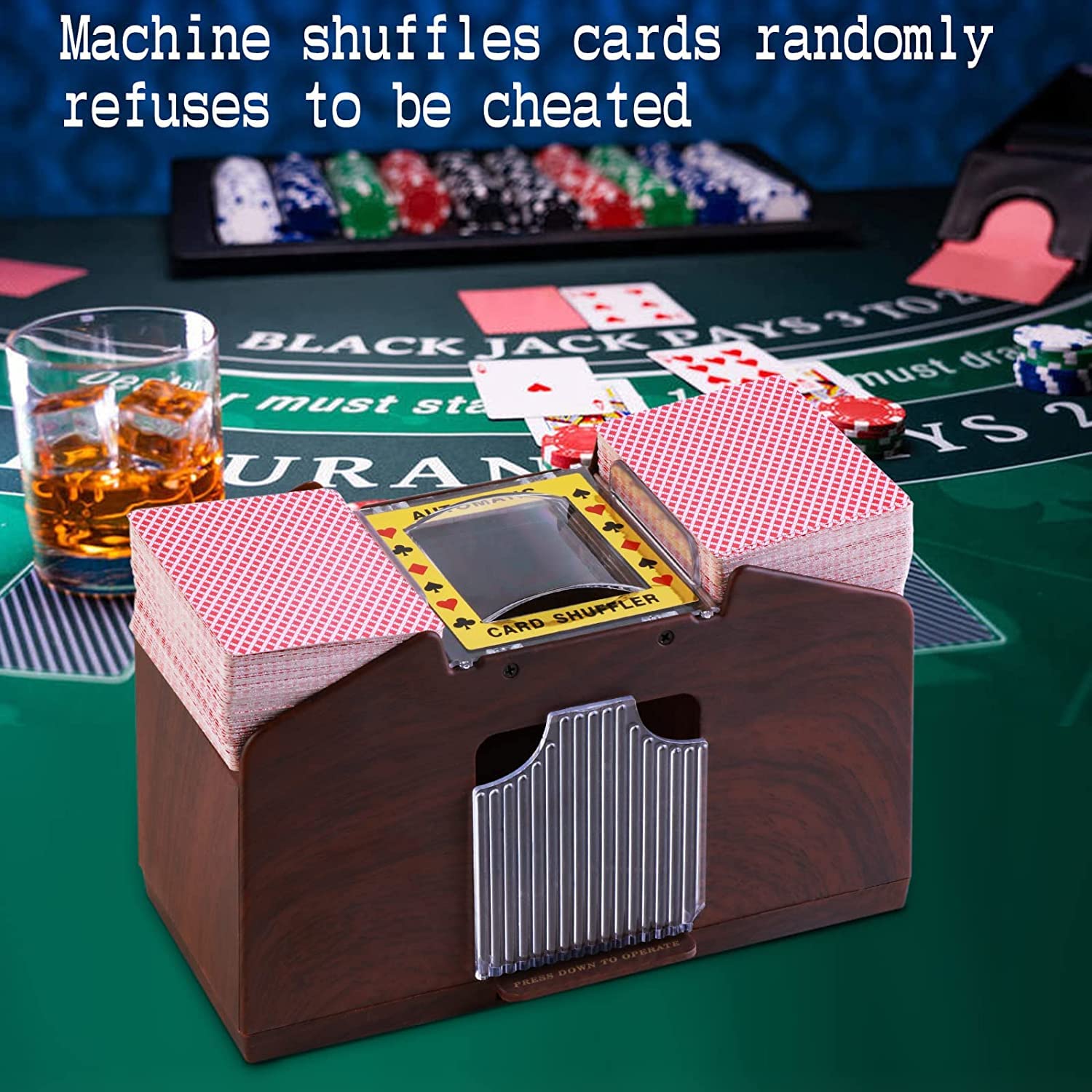 HJCMikee 1-4 Dek Automatische Kaart Shuffler Luxe Houtnerf Professionele Casino Poker Kaarten Shuffle Machine Spelen Blackjack Spel Batterij Werkt Of USB Elektrische Apparatuur HJCMikee 1-4 Dek Automatische Kaart Shuffler Luxe Houtnerf Professionele Casino Poker Kaarten Shuffle Machine Spelen Blackjack Spel Batterij Werkt Of USB Elektrische Apparatuur