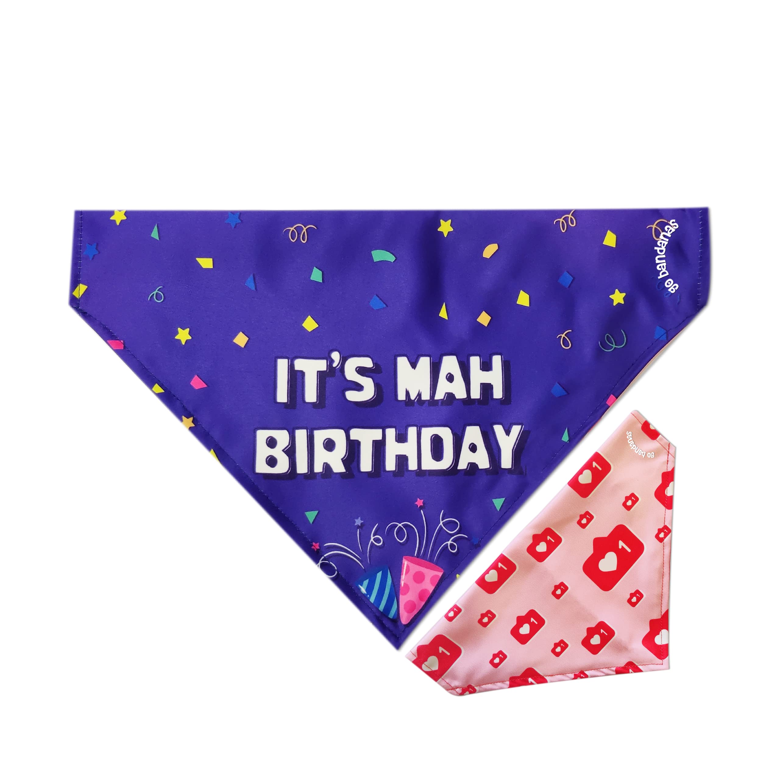 Reversible Its Mah Birthday (Purple) & Heart It (Pink) Adjustable Bandana for Pet Dogs & Cats (B0BQ3MQ5D2) Amazon Price History, Amazon Price Tracker
