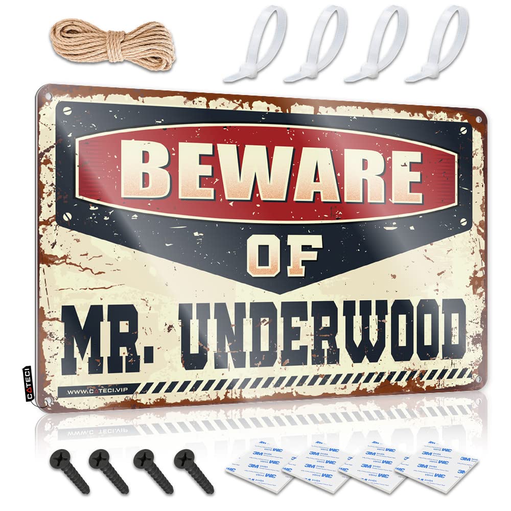 STWNVOITV Bar Funny Signs Beware Of Mr. Underwood Tin Sign Bar Signs For Home Bar Funny Bar Signs Vintage(30X40CM)