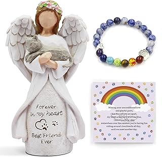 AUKEST Cat Pet Memorial Gifts - Cat Gifts for Cat Lovers - Loss of Cat Sympathy Gift, Cat Lover Gifts for Women - Cat Remembrance Gifts -Cat Mom Gifts for Women, Cat Decor Hand-Painted Figurines