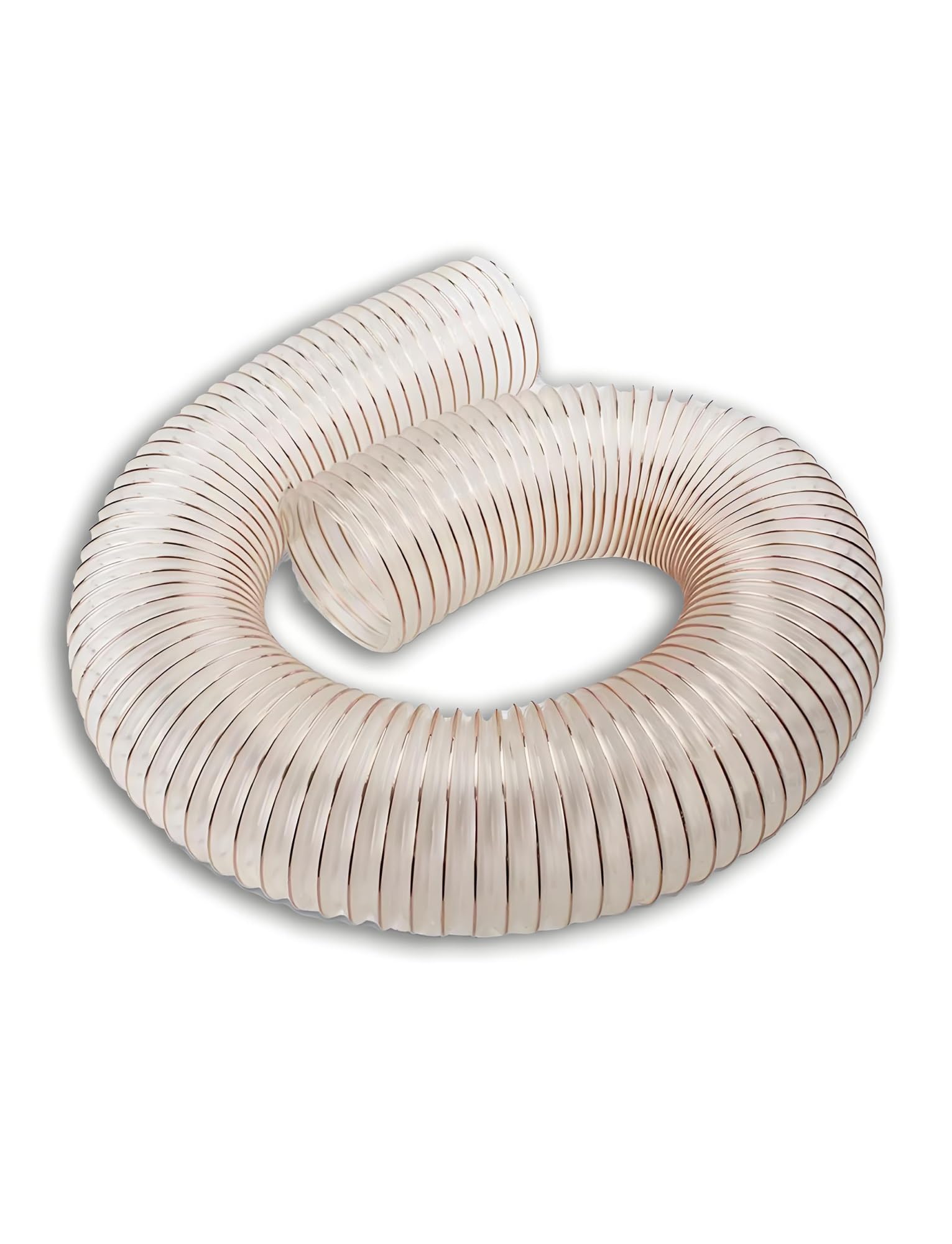 Manguera flexible transparente de vacío con espiral de alambre de acero integrado, 39.4 pulgadas de longitud para una extracción eficiente de humos