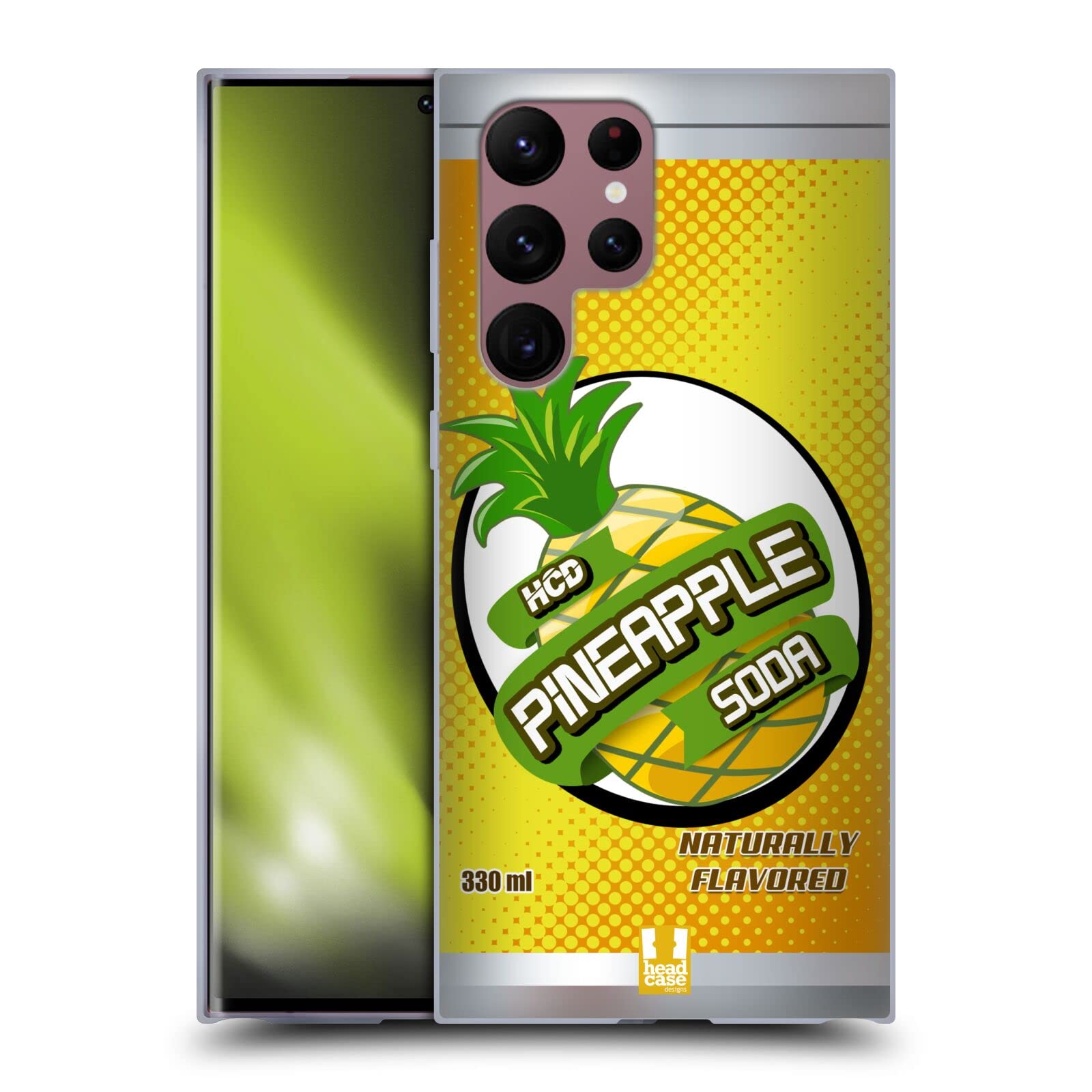 Head Case Designs Hcd Pineapple Soda Case Can Soft Gel Case Compatible with Samsung Galaxy S22 Ultra 5G
