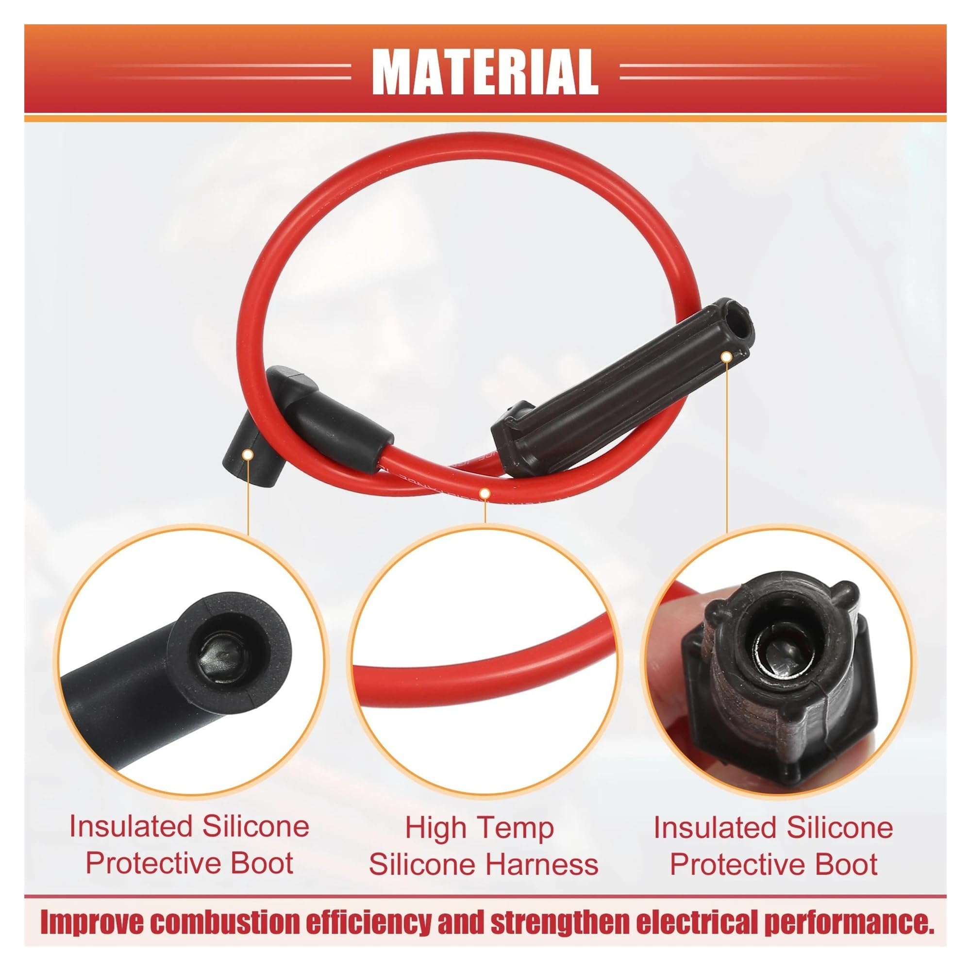 Connettore Bobina Accensione Per 194 216 235 6 ​​Cilindri - Confezione Di Cavi Per Candele Accensione Per Auto Uxcell Cavo Cablaggio Da 8 Mm