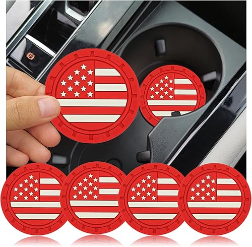 4 posavasos de agua para automóvil, 2.75 pulgadas, almohadilla antideslizante a prueba de golpes, PVC impermeable, creativo incrustado, accesorios