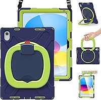 Vista 13 de BRAECN Funda para iPad (A16) de 11ª/10ª generación de 11 pulgadas/10.9 pulgadas 2025/2022, silicona protectora resistente con protector de pantalla