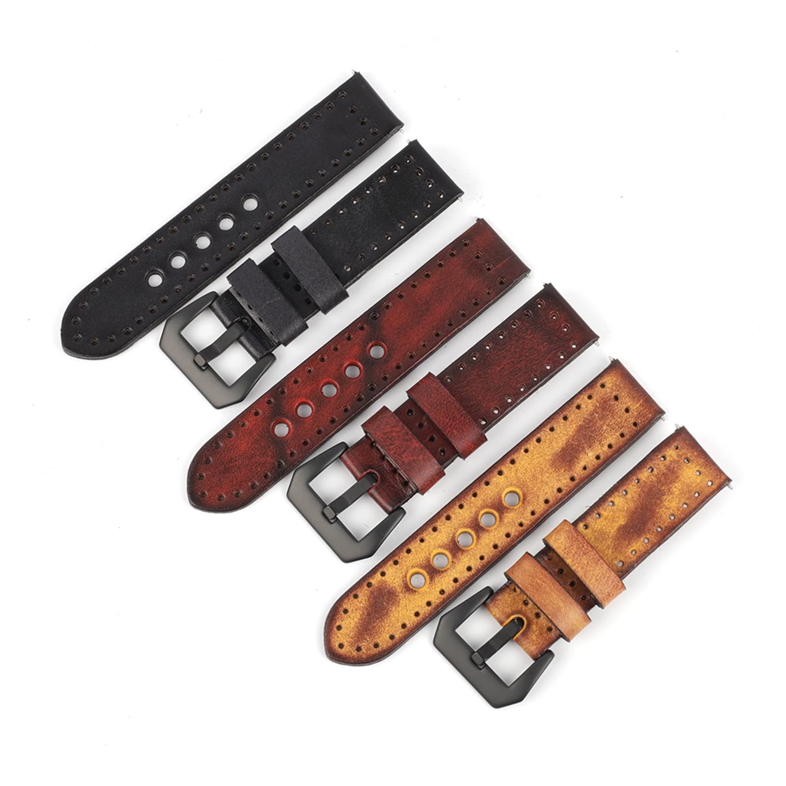 Vintage Leder Uhrenarmband 20mm 22mm 24mm handgenähtes Herrenarmband Ersatz passend für