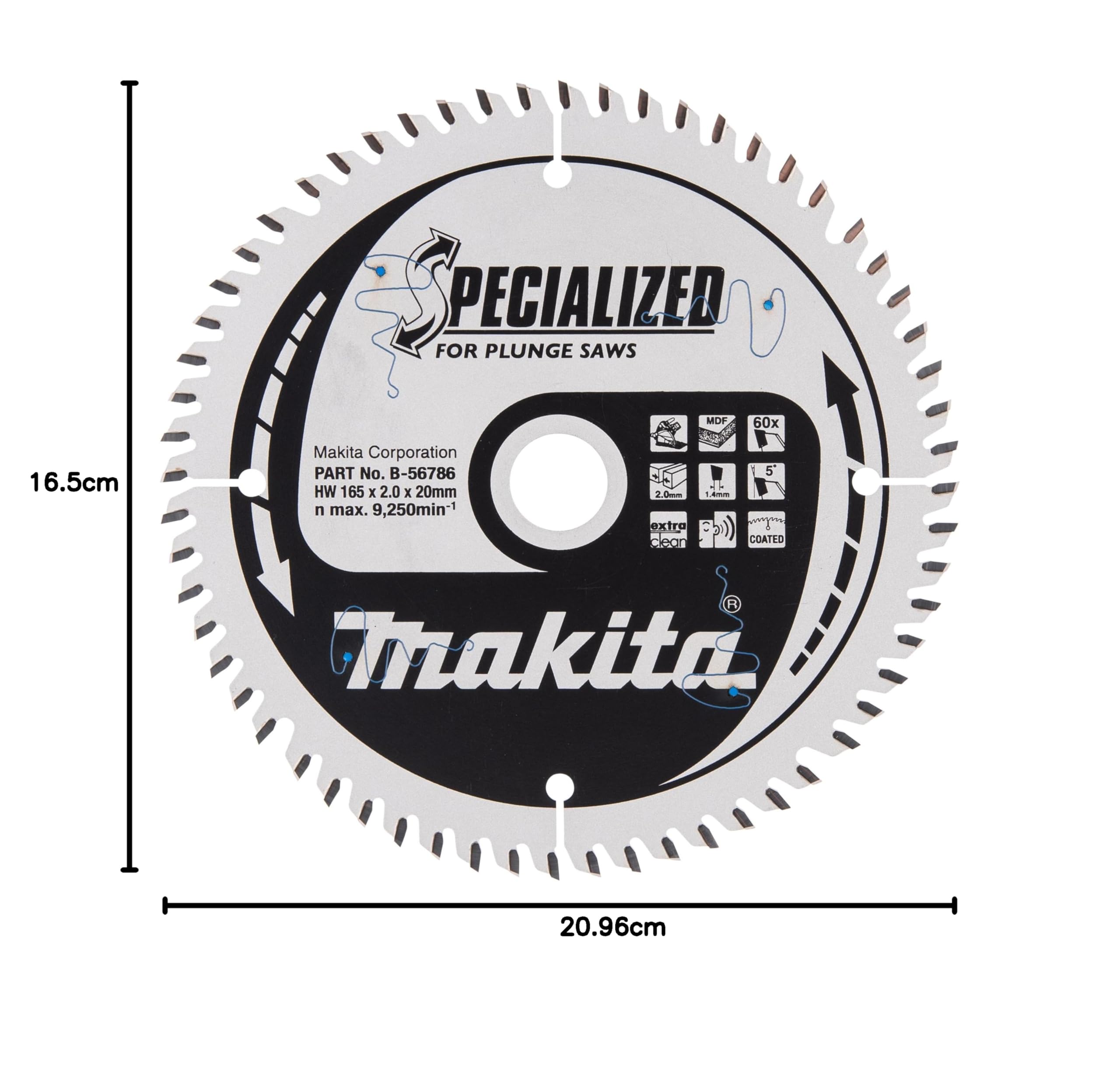 Makita B-56786 specjalistyczna piła do pił wgłębnych 165x20x60T