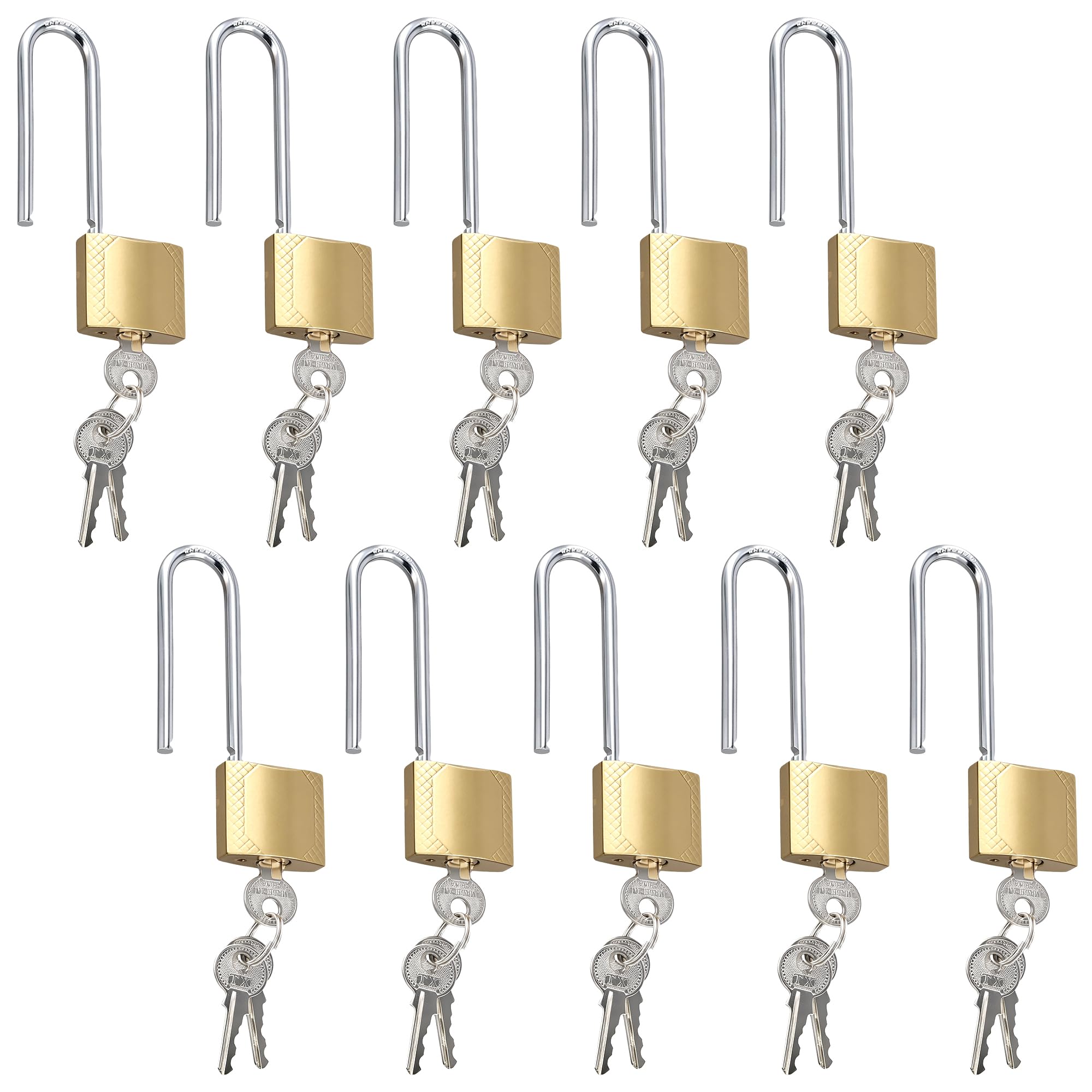 Lot de 10 cadenas longs 32 mm étanches avec clés pour abri de jardin et clôture