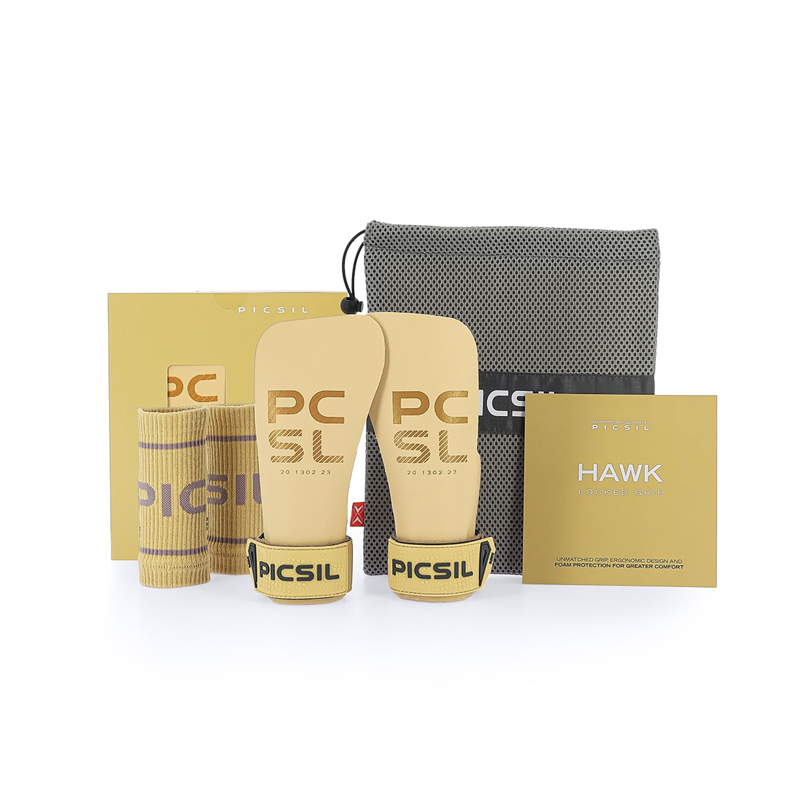 PICSIL Hawk Grips+ Wristbands + Bag, Use Without Magnesium, Grip on All Supercies and Bars, Designed for All Athletes, Crosstraining Gloves