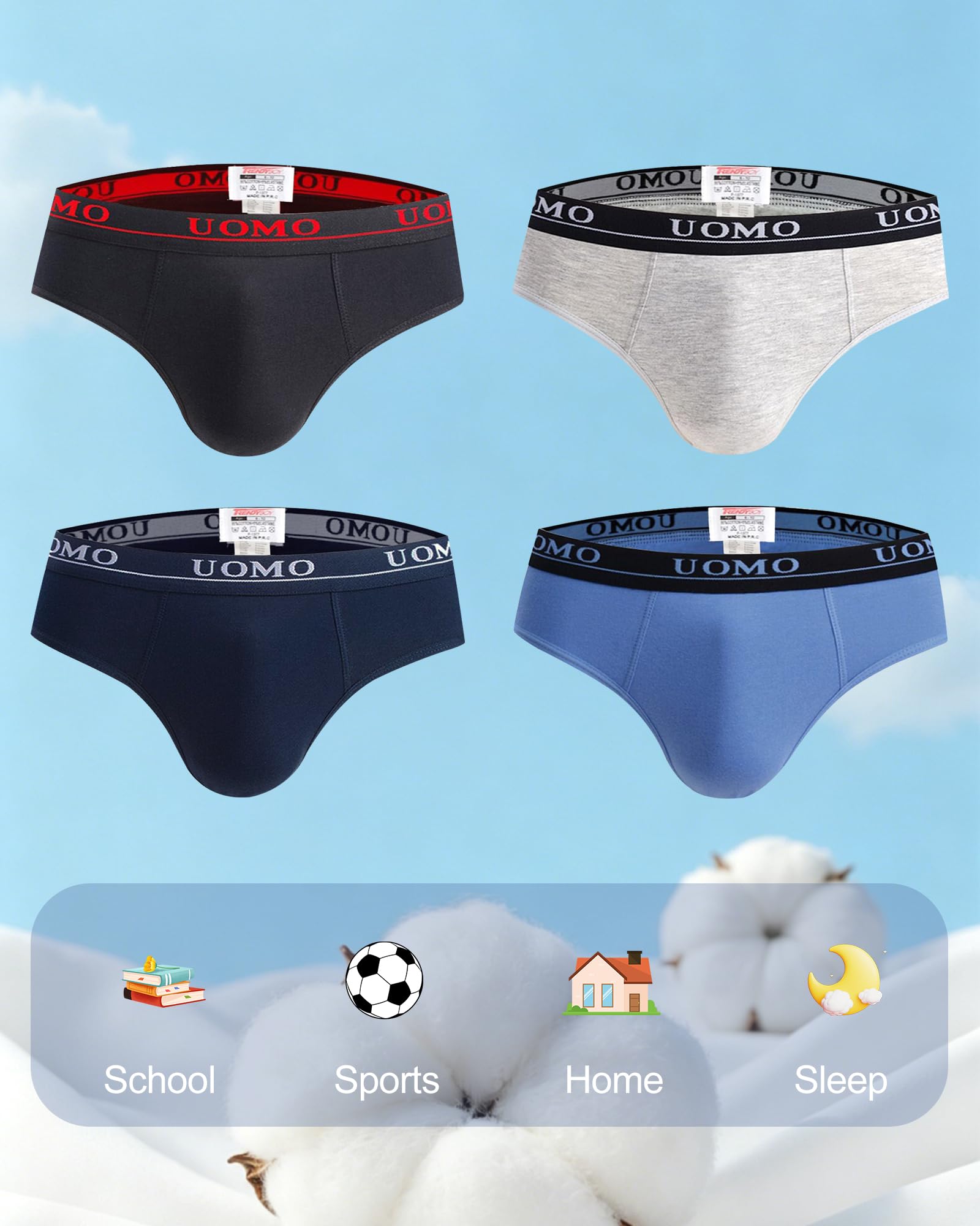 Trendy Boy Jungen Unterhosen Slips Mehrpack, Baumwolle Kinder Unterwäsche, Atmungsaktiv, Elastischer Bund, Bequeme Passform für Alltag und Schule