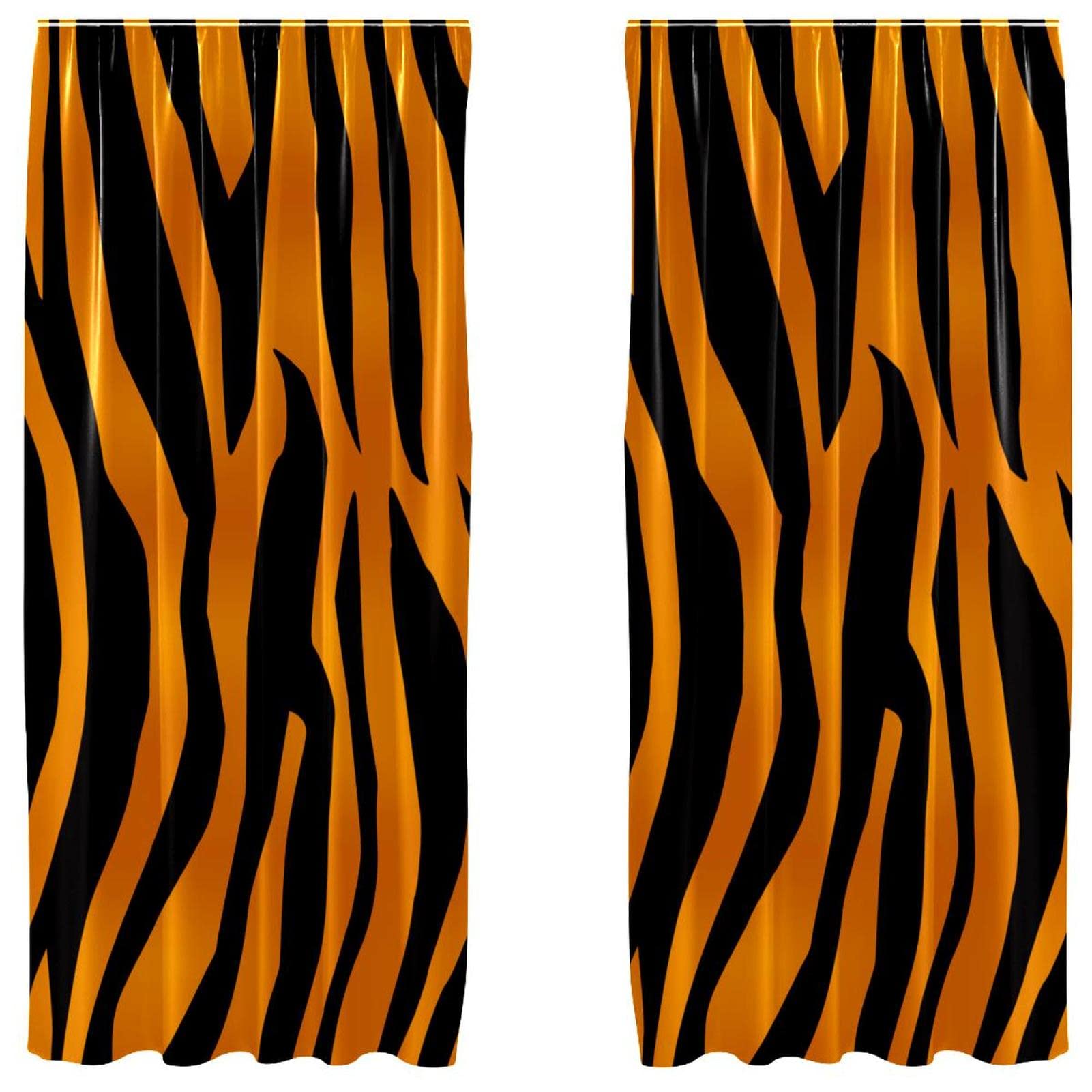 Cortinas de tigre de 55x84 pulgadas para salón y dormitorio en pack de 2 paneles