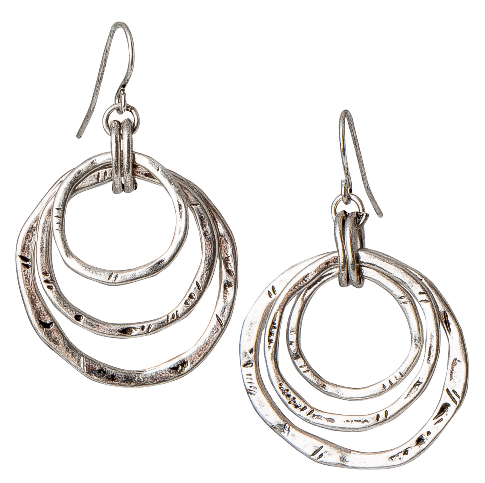 SPUNKYsoul 3 Circle Boho Earrings - Handmade, Lightweight 2-Inch Bohemian Dangle Earrings for Women - Trendy, Vintage, Unique Jewelry - Ideal for