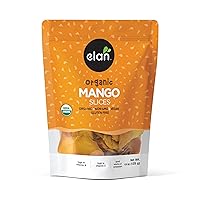 Vista 3 de Elan Rebanadas de mango seco orgánico, sin sulfito, sin azúcar añadido, sin OMG, veganas, sin gluten, kosher, bocadillos saludables de frutas secas