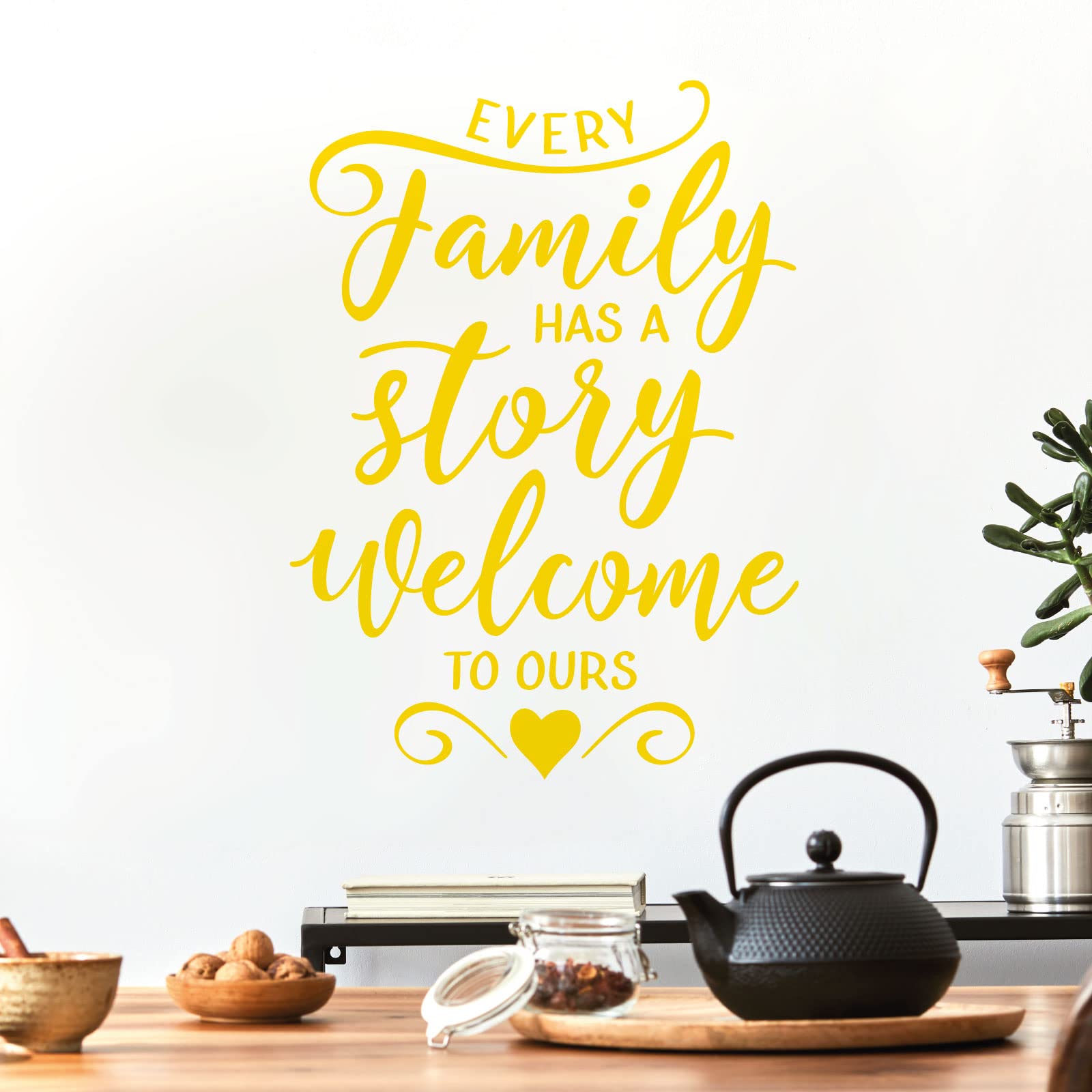 Every Family has a Story, Welcome to Ours - Family Decal Wall Sticker [Large] [Medium Yellow]