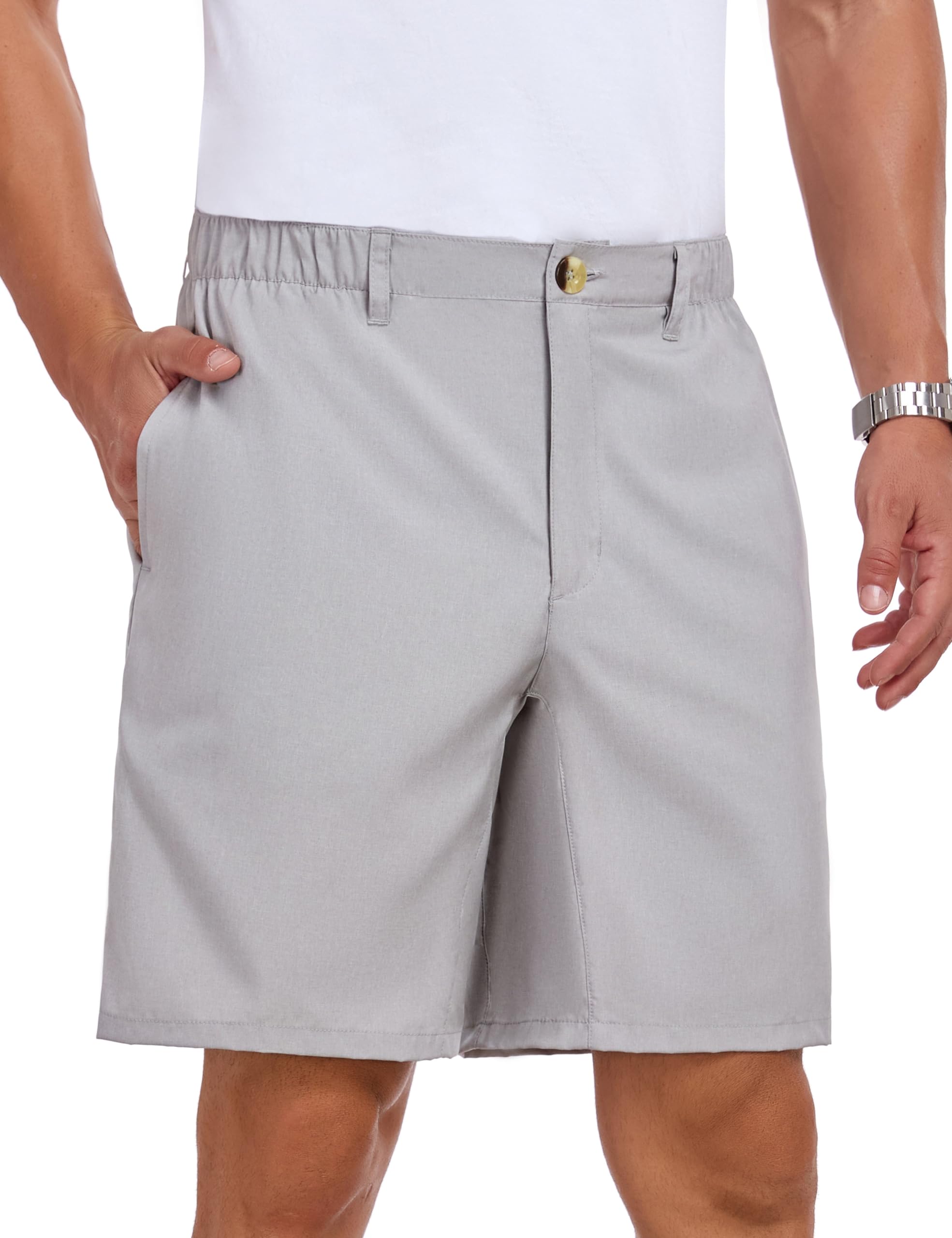 Little Donkey Andy Men's Bermuda 9 Inch Lightweight Quick Dry Stretch Shorts Golf Hiking Travel