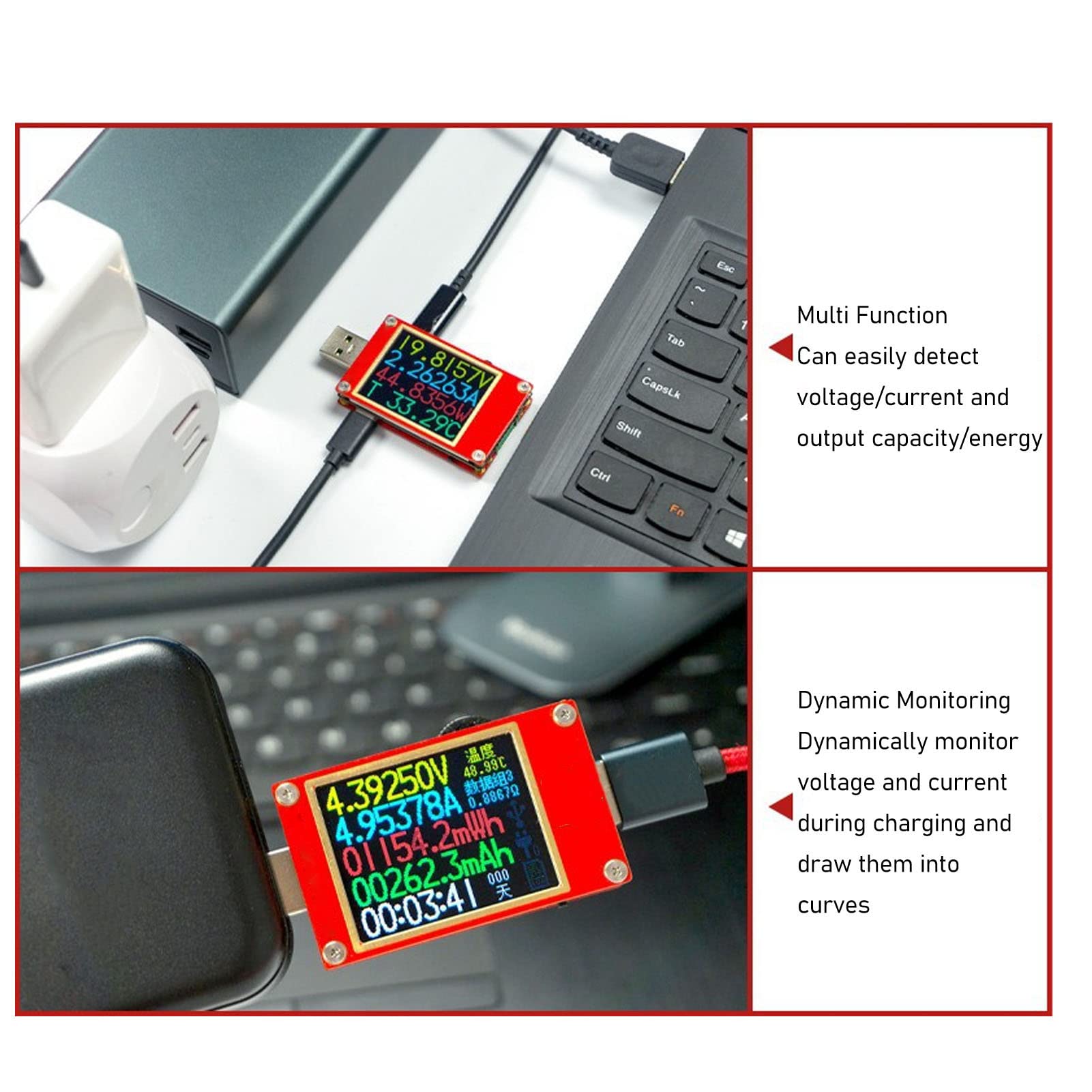 Tester Miernika USB PD Dynamiczne Monitorowanie Tester Napięcia i Pojemności Prądu Ładowarka Lekarz Kontroler Akumulatora USB Woltomierz Spustowy Amperomierz Multimetr Szybkie ładowanie ze Stali Nierd