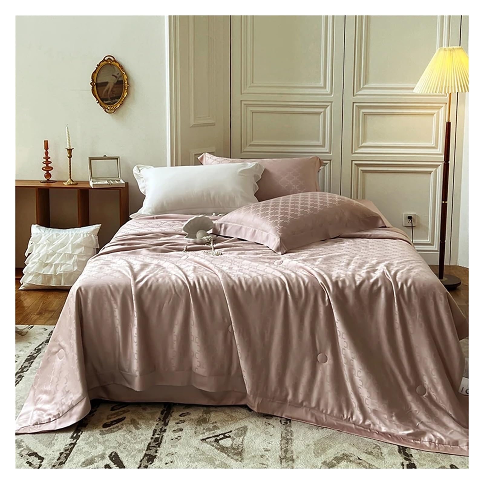 Sbcgfy A Duvet Cover Sets, Silky Double Bed Comforter Silk Microfiber Bedding Set Bed Linen Summer Quilt Bed Duvets Set Bed Cover Full Set,-3Pcs 200X230cm