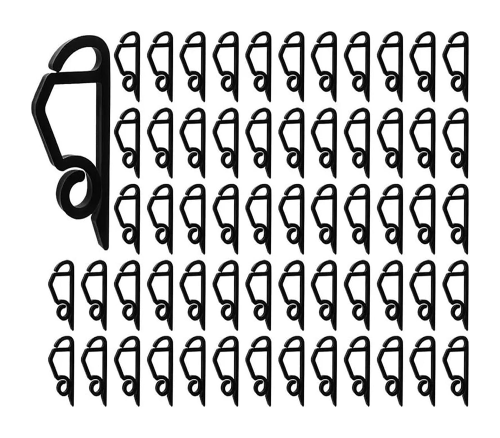 FJQFHH Gutter Hooks Shape, Light Hook S-Shaped Gutter Clip Black White 20-100 Pack(Black,40pc)