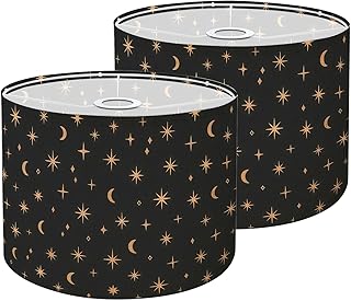 Lamp Shades Set of 2 Boho astrology star seamless magic celestial night ...