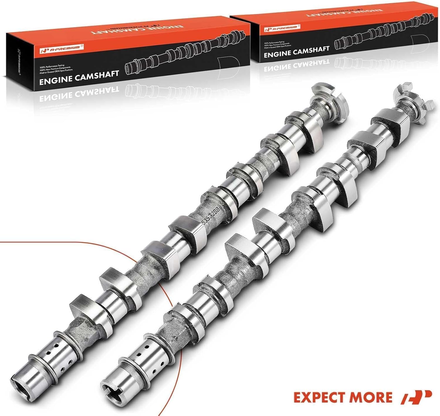 A-Premium Intake and Exhaust Engine Camshaft Compatible with Chevrolet Aveo 2009 1.6L, Aveo5 2009 1.6L & Pontiac G3 2009 1.6L 2-PC Set