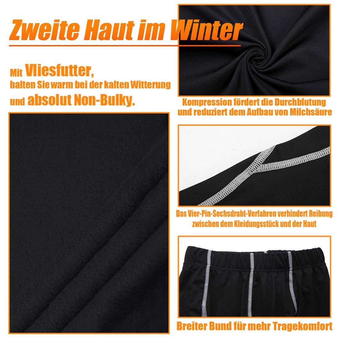 TBoonor Biancheria Intima Termica per Bambini Set di Biancheria Intima da Sci Bambini Funzionale Camicia Termico Pantaloni per Running Sport Invernali Bambini Intimo Termico Set
