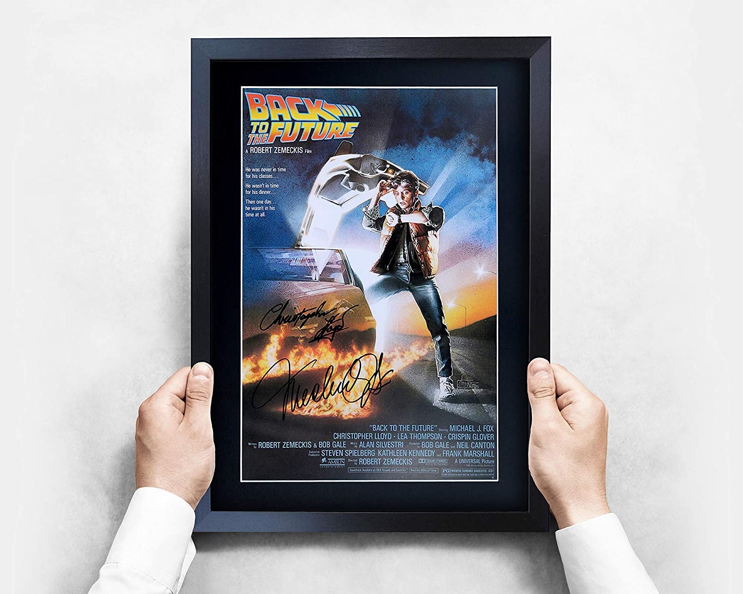 HWC Trading A3 Vie Volver Al Futuro Mostrar Colección Completa De Los Actores De La Película Firmado Autógrafos Impresos Del Regalo Enmarcada Lloyd, Fox Regalo De Lectura De Imagen Photo Print