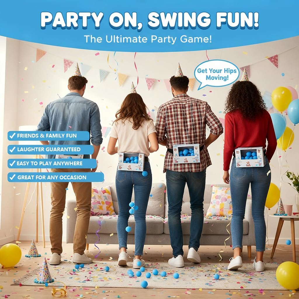 6 Pcs Blue Bear Shaking Balls Game Set Novelty Twerk Game with 50 Balls, 6PCS Binding Strap and 6PCS Cardboard Boxes for Birthday party & Bachelorette Parties