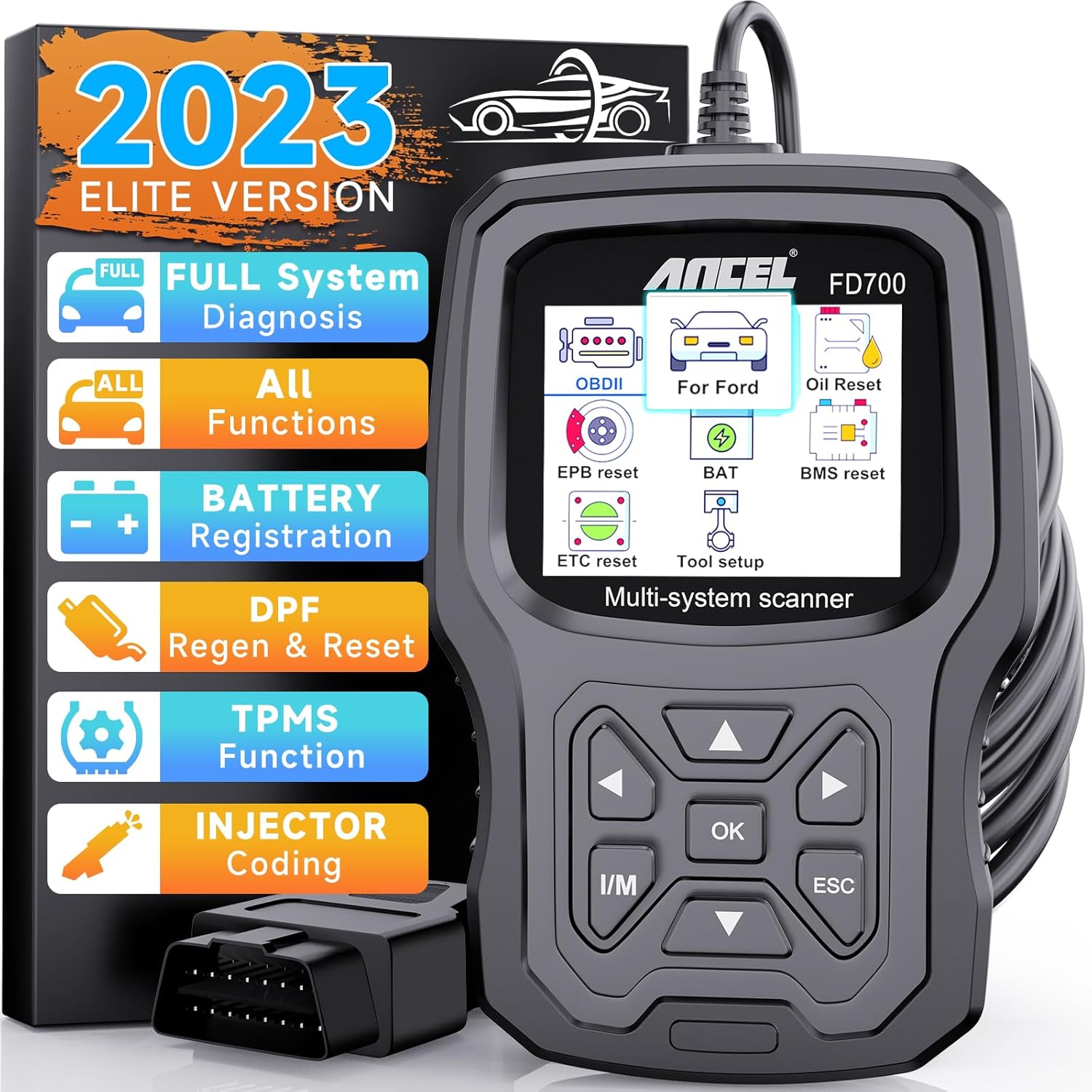 ANCEL FD700 All System OBD2 Scanner for Ford Vehicles Automotive Code