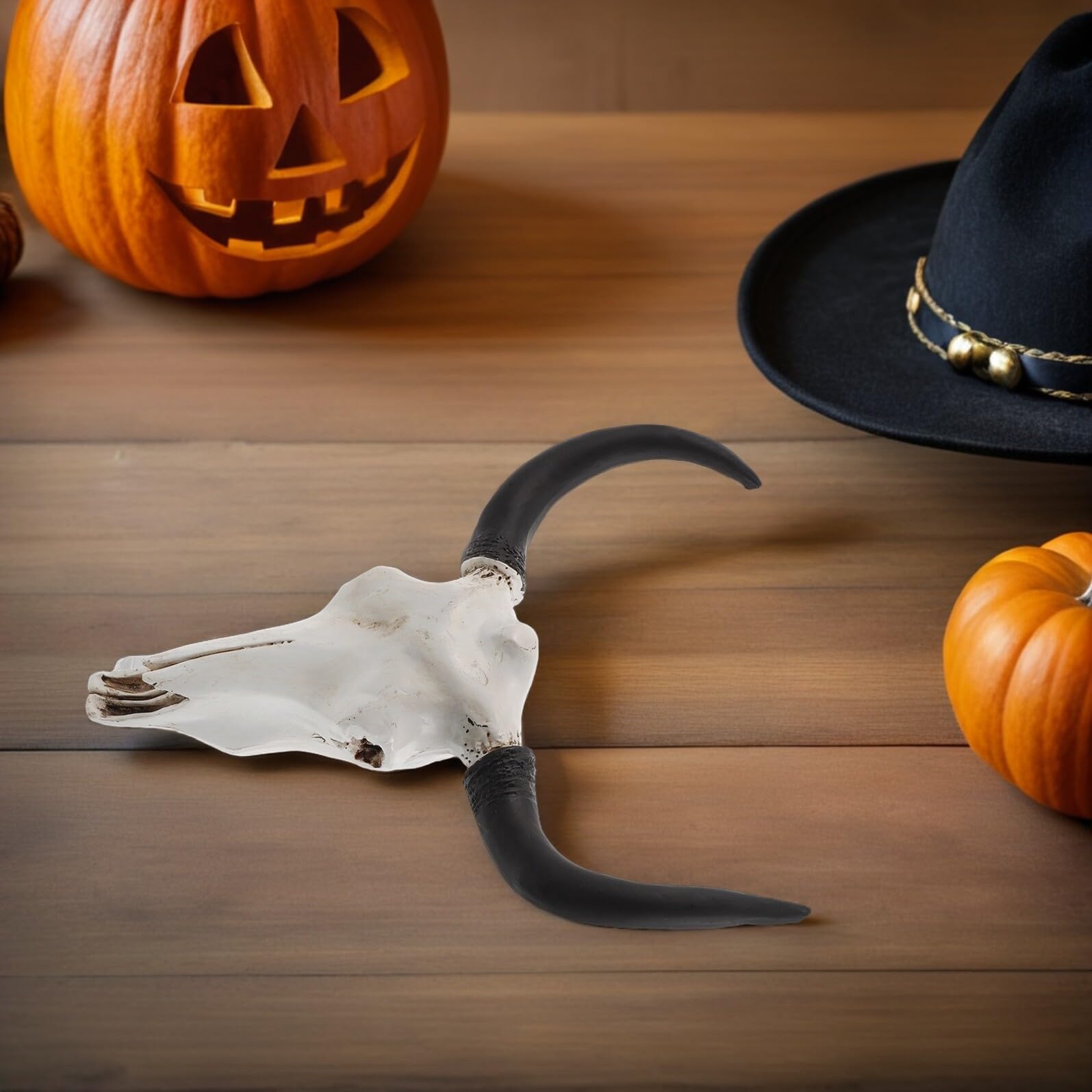 DECHOUS Decorazione da Parete Teschio di Capra in Resina Scolpita Ornamento Gotico Spettrale per Halloween Decorazione Rustica da Parete Stile Baita per Casa Bar e Feste