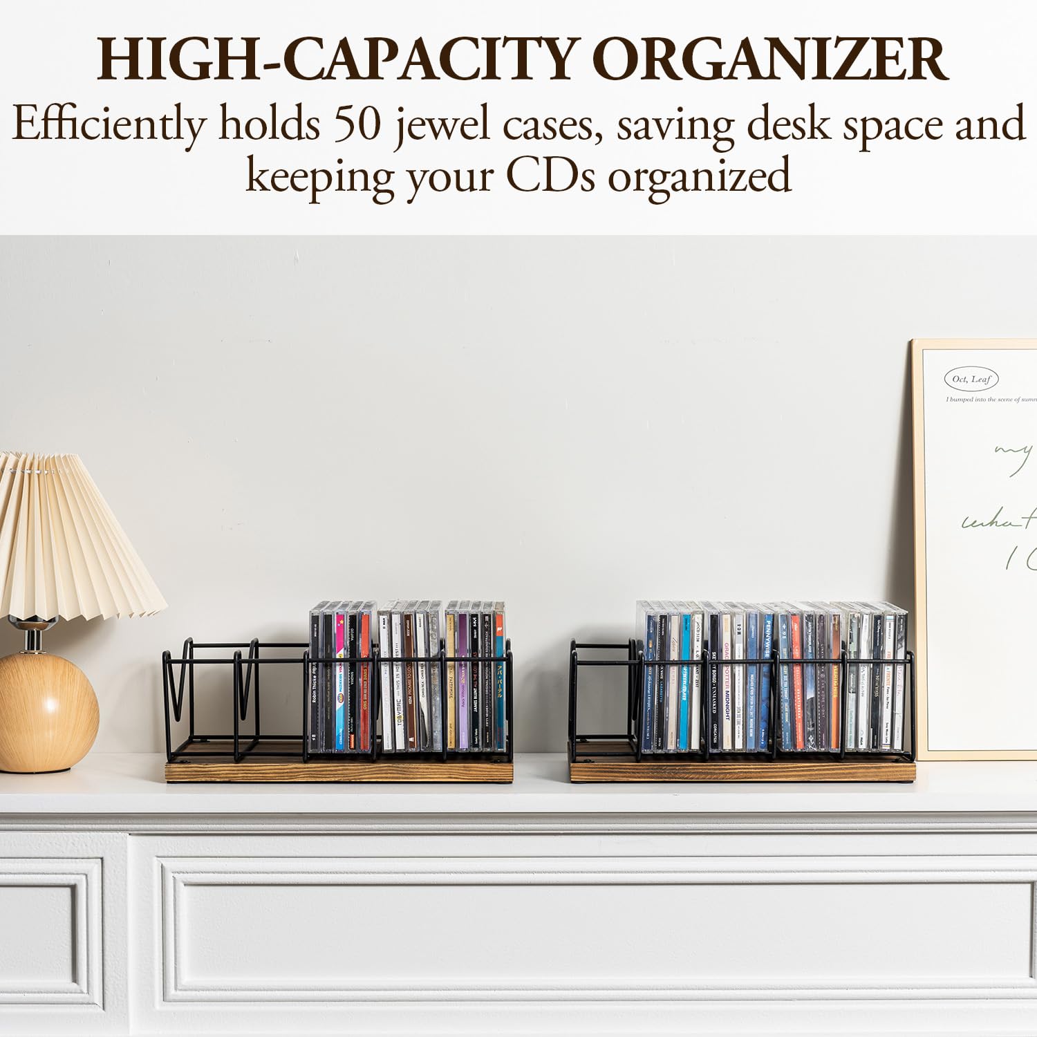 Amazon.com: MyGift Set of 2 Vintage CD Storage Holder in
