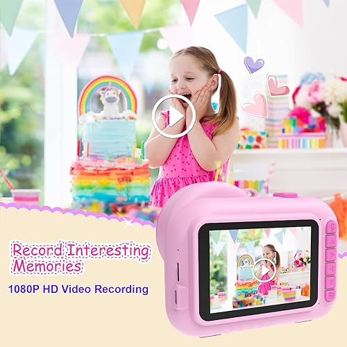Miniatura 4 de Cámara instantánea para niños, pantalla de 3.5 pulgadas, cámara digital instantánea para niños, regalos de cumpleaños de Navidad para niñas de 3 a