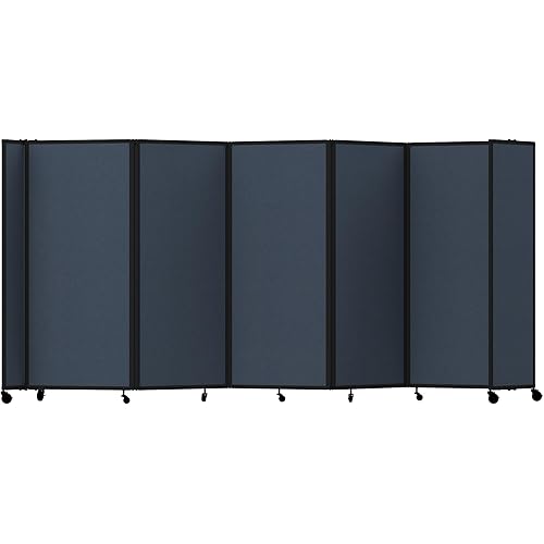Versare Room Divider 360 Portable Wall Partition | Folding Panels | Large Freestanding Divider | Locking Wheels | Temporary Room Separator