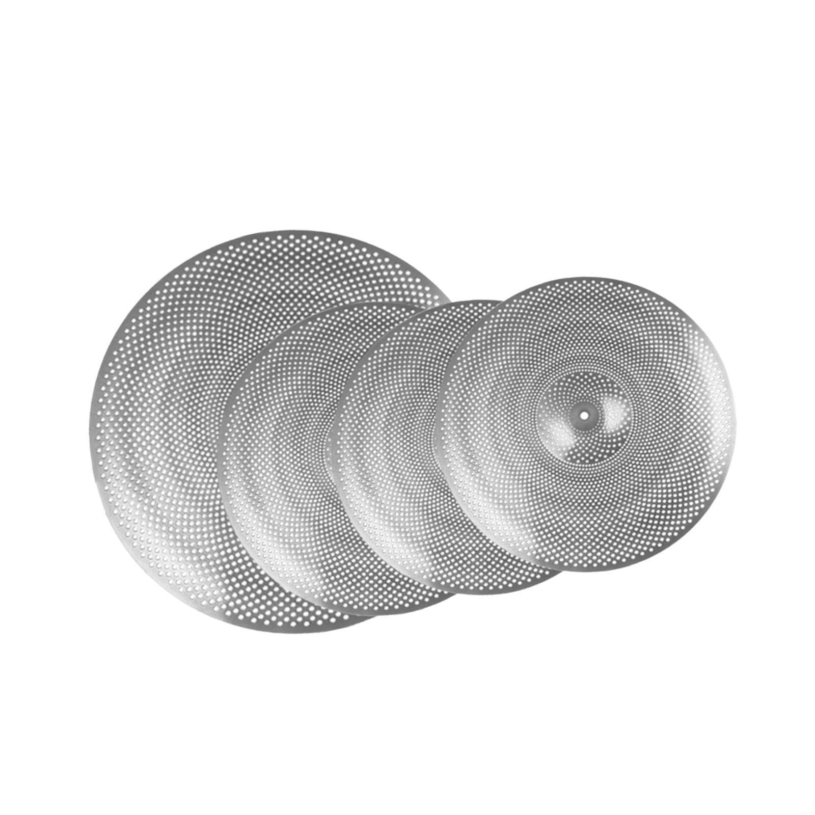 Set di piatti silenziosi per esercitazioni di batteria a basso volume, suono essenziale, sessioni di pratica silenziose a casa o in studio, accessori per batteria.
